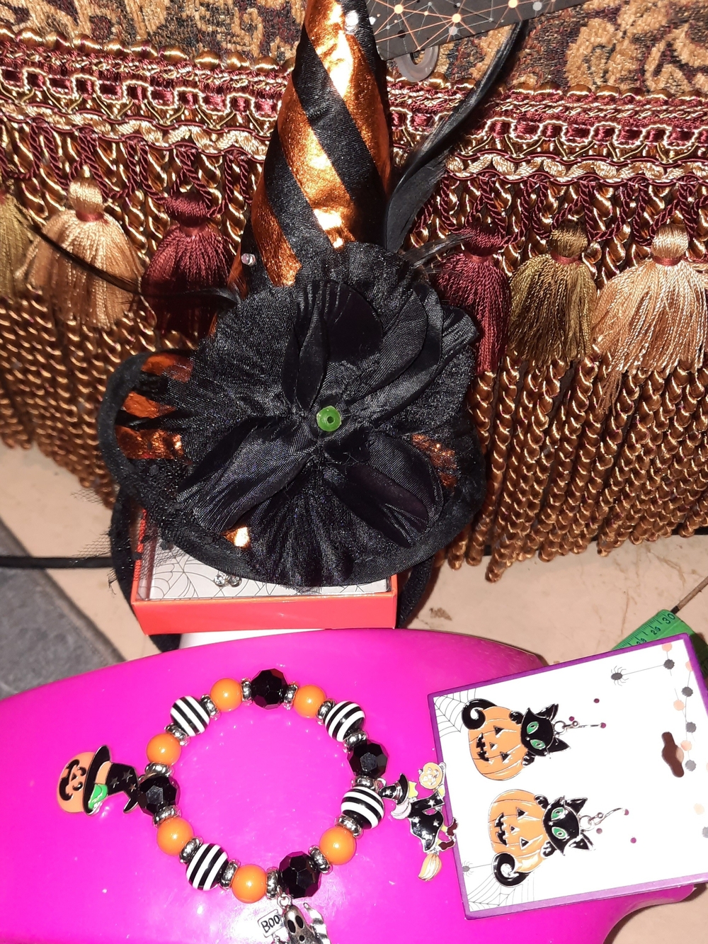 Women's Halloween Wardrobe Light-up Witch 🧙 Headband, Bracelet, Dangle Earrings